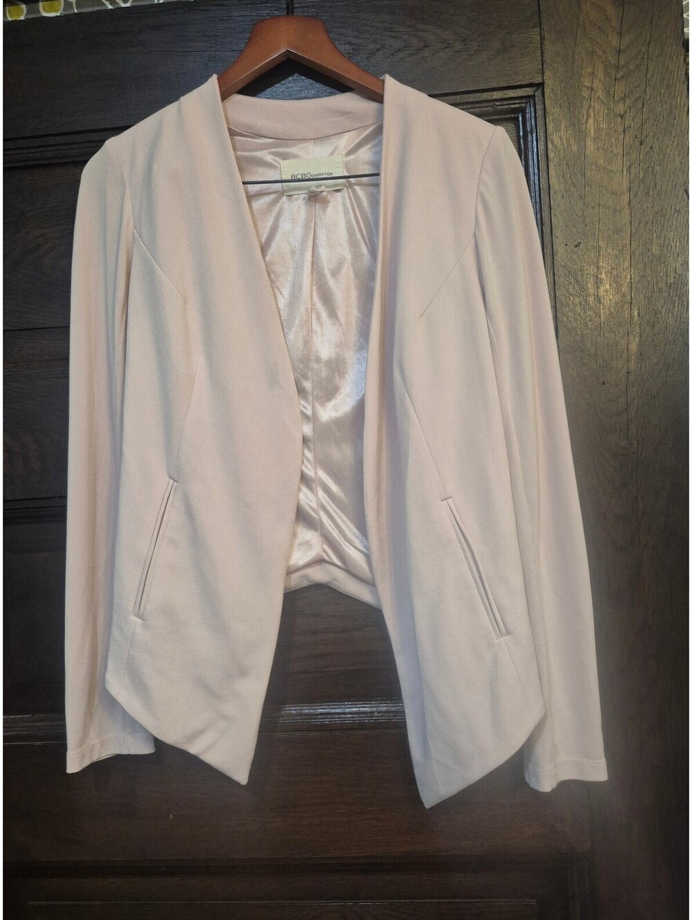 BCBGeneration Pastel Pink Asymmetric Blazer Jacket, Size S